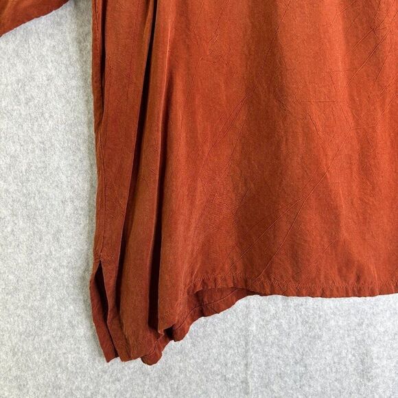 CTC Carol Turner Collection Size Medium Rayon Blouse‎ USA Burnt Orange Top Shirt - Picture 6 of 10